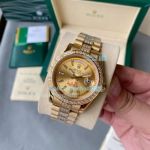 Replica Rolex Day-Date Gold Dial Yellow Gold Diamond Men's Watch